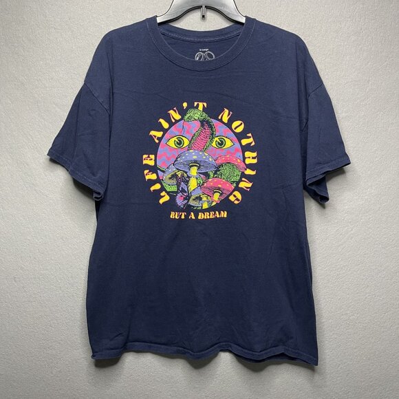 12 oz Soda Psychedelic Graphic Tee "Life Aint Nothing But A Dream" X-Large - Picture 1 of 5
